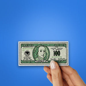 One Hundred dollar Glitter Sticker waterproof vinyl decal for laptop, bike, car & bottle