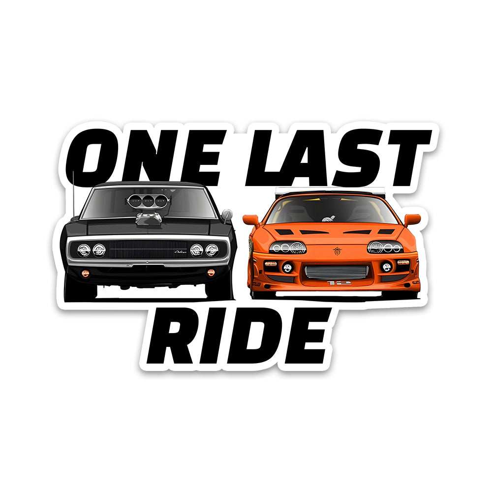 One Last Ride Bumper Sticker waterproof vinyl decal for laptop, bike, car & bottle
