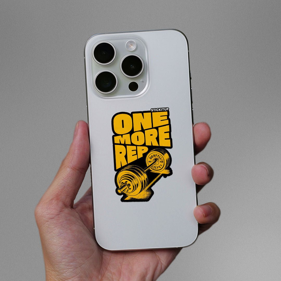 ONE MORE REP Sticker waterproof vinyl decal for laptop, bike, car & bottle
