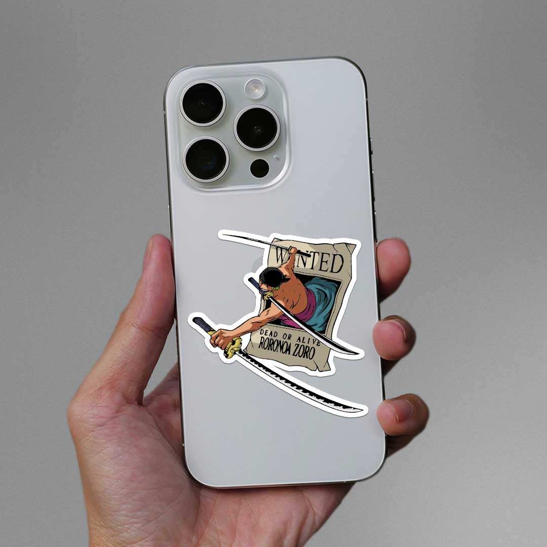One Peice Zoro Wanted Poster Sticker - STICK IT UP