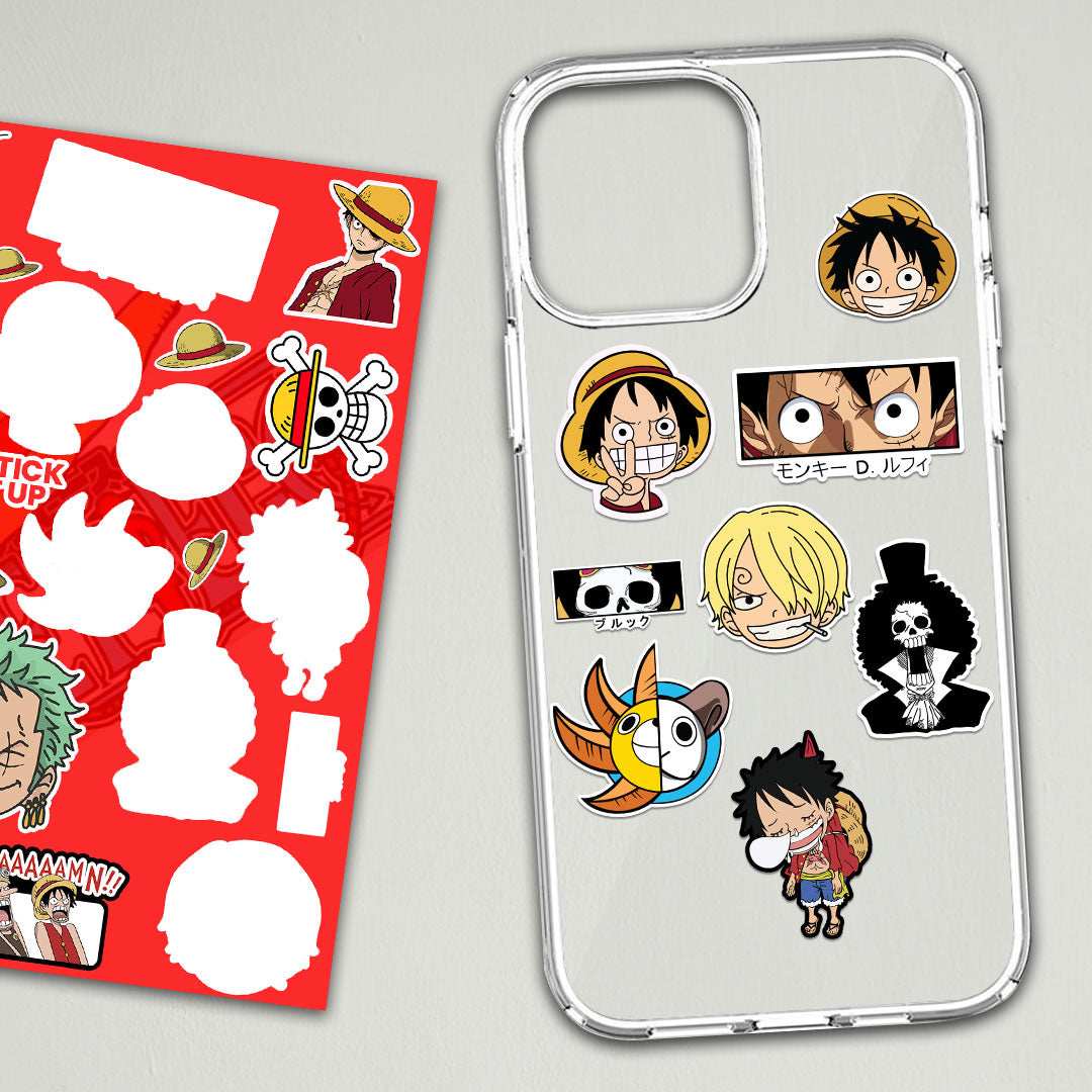 One Piece Mini Sticker Sheet waterproof vinyl decal for laptop, bike, car & bottle