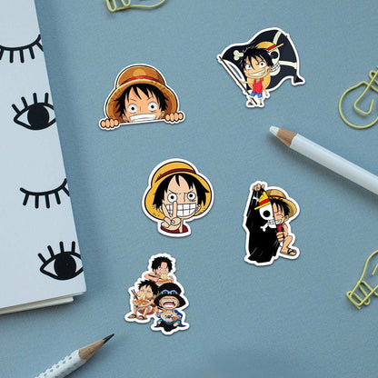 One Piece Sticker Packs [50 sticker] waterproof vinyl decal for laptop, bike, car & bottle