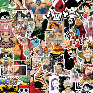 One Piece Sticker Packs [50 sticker] waterproof vinyl decal for laptop, bike, car & bottle