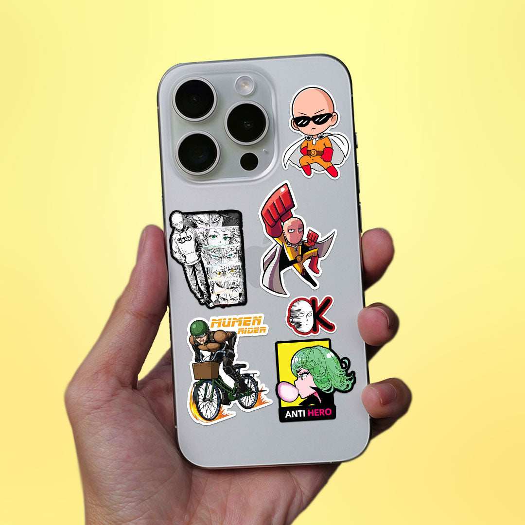 One Punch Mini Sticker Sheet waterproof vinyl decal for laptop, bike, car & bottle