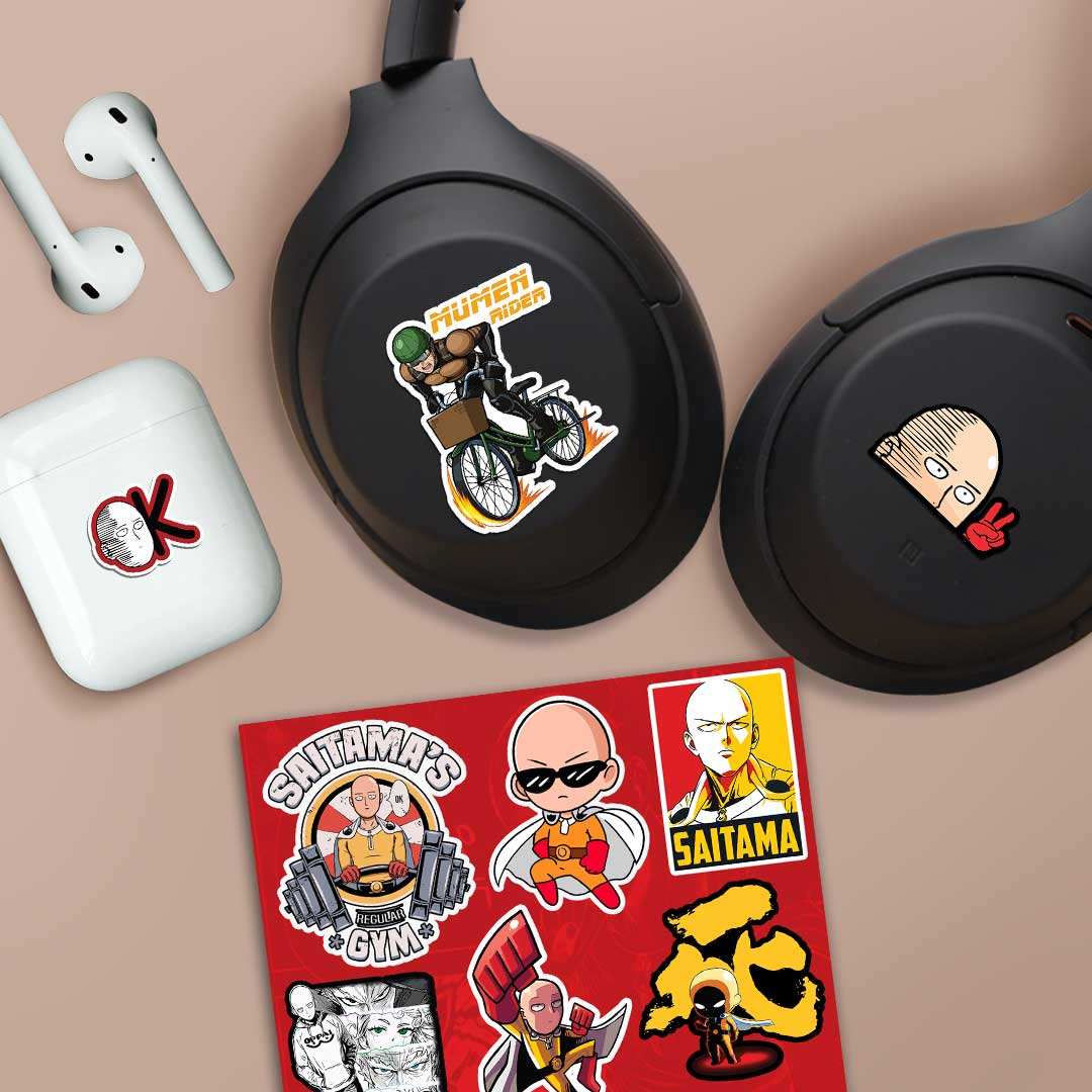 One Punch Mini Sticker Sheet waterproof vinyl decal for laptop, bike, car & bottle