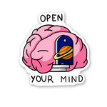 Open your mind Sticker waterproof vinyl decal for laptop, bike, car & bottle
