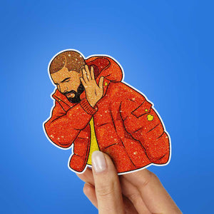 Orange Jacket Guy Glitter Sticker - Glitter Stickers | STICK IT UP