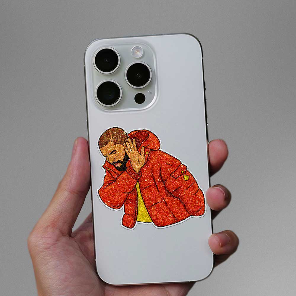 Orange Jacket Guy Glitter Sticker - Glitter Stickers | STICK IT UP