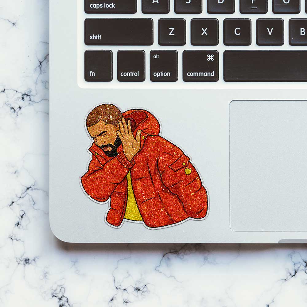 Orange Jacket Guy Glitter Sticker - Glitter Stickers | STICK IT UP