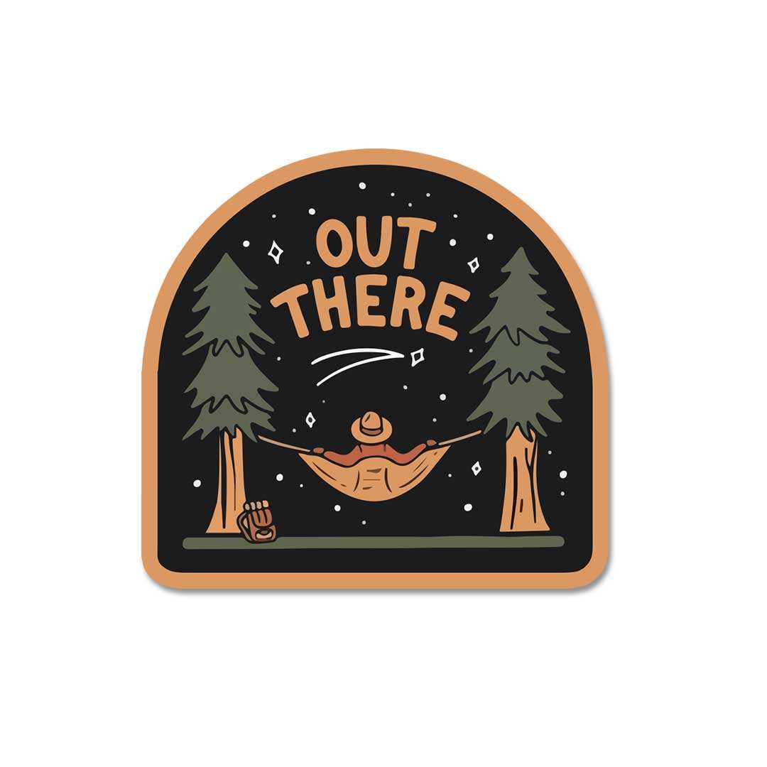 Out There Sticker waterproof vinyl decal for laptop, bike, car & bottle