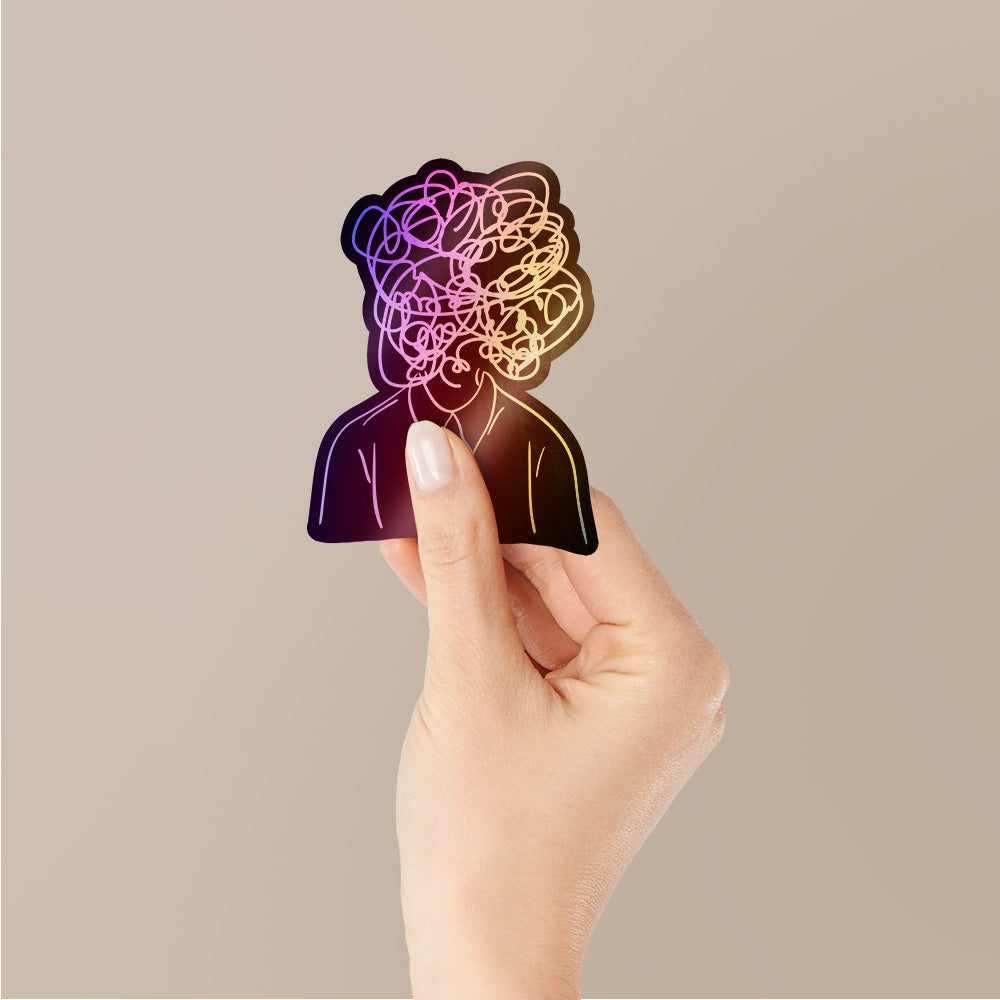 Overthinking Holographic Stickers waterproof vinyl decal for laptop, bike, car & bottle