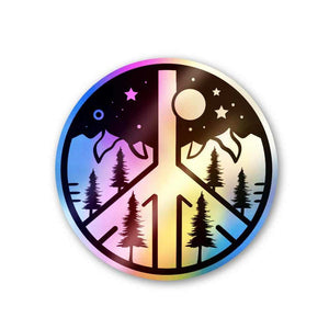 Peace Holographic Stickers waterproof vinyl decal for laptop, bike, car & bottle