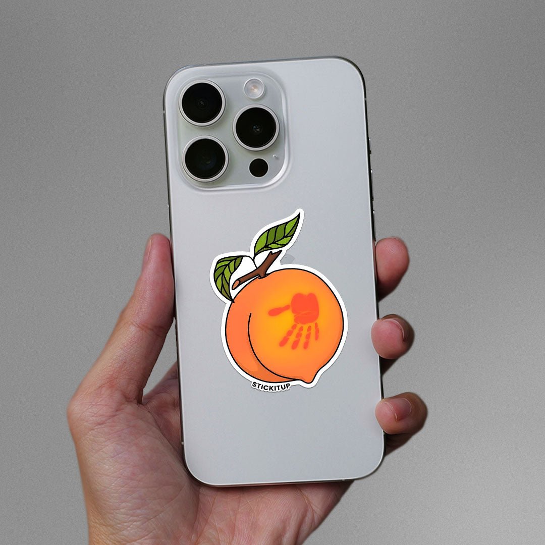 PEACH Sticker waterproof vinyl decal for laptop, bike, car & bottle
