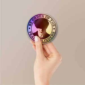 Peaky Blinder Holographic Sticker waterproof vinyl decal for laptop, bike, car & bottle