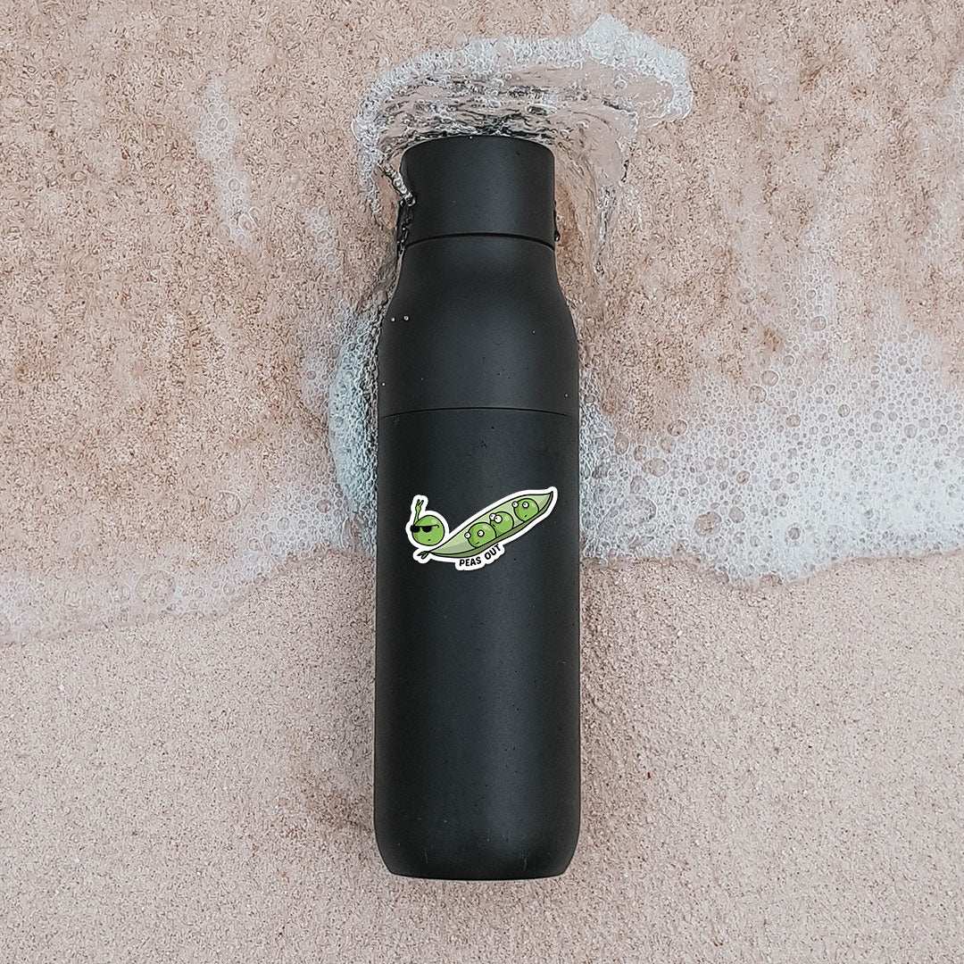 Peas Out Sticker waterproof vinyl decal for laptop, bike, car & bottle