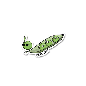 Peas Out Sticker waterproof vinyl decal for laptop, bike, car & bottle