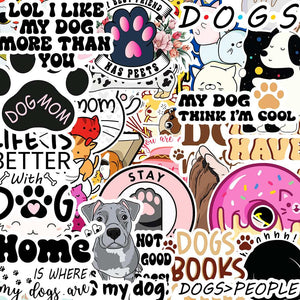 Pet Sticker Packs [50 sticker] waterproof vinyl decal for laptop, bike, car & bottle
