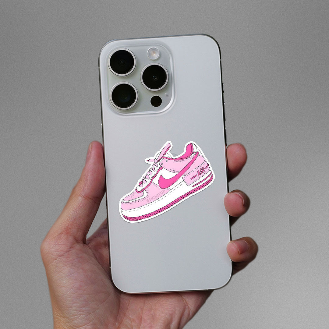 PINK AIR SHOES Sticker waterproof vinyl decal for laptop, bike, car & bottle