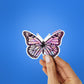 PINK BUTTERFLY Sticker waterproof vinyl decal for laptop, bike, car & bottle
