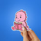 Pink Dino Reading Sticker