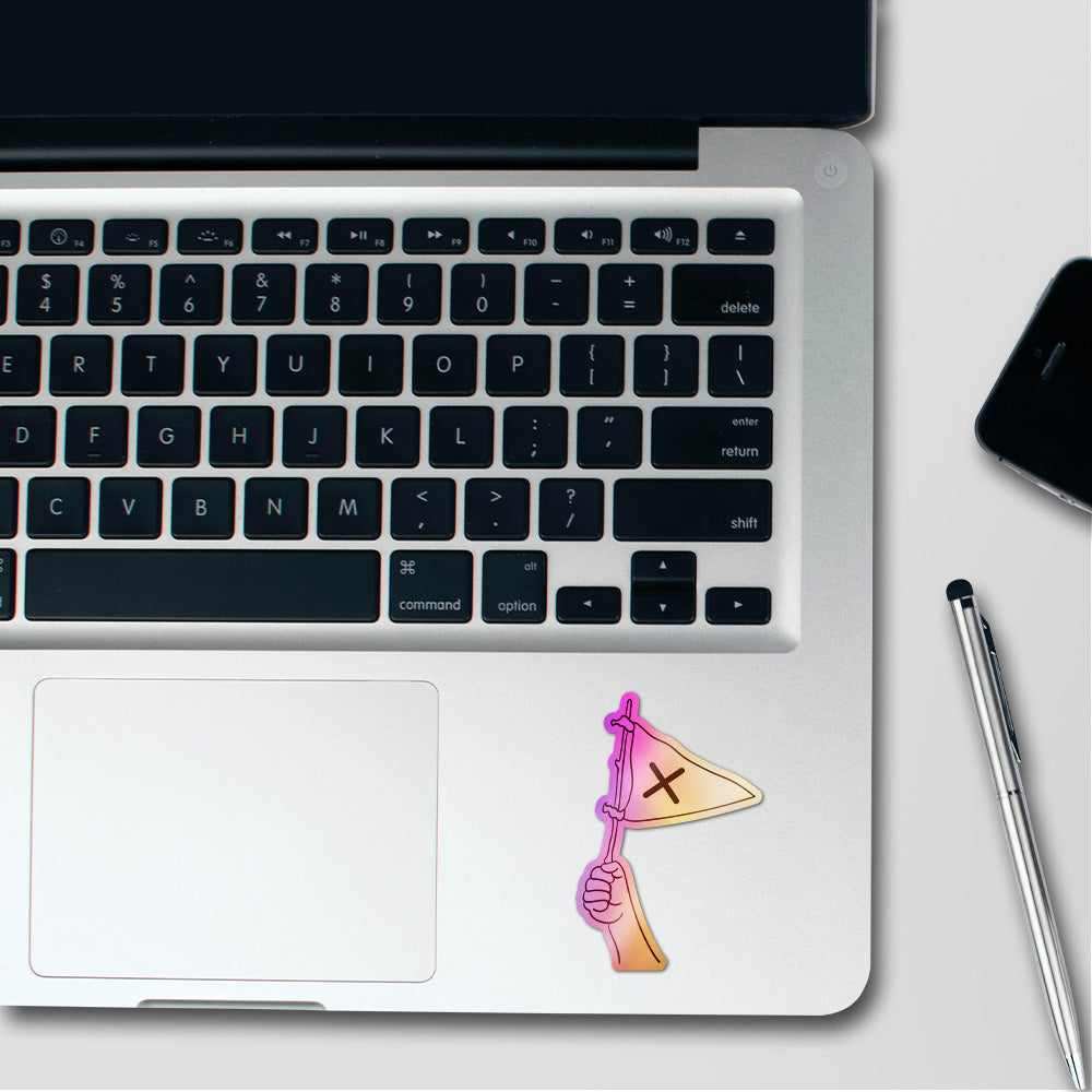 Pirate Flag Holographic Stickers waterproof vinyl decal for laptop, bike, car & bottle