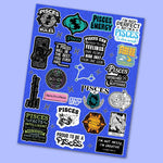 Pisces Mini Sticker Sheet waterproof vinyl decal for laptop, bike, car & bottle