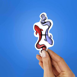 Pisces Sticker waterproof vinyl decal for laptop, bike, car & bottle