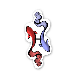 Pisces Sticker waterproof vinyl decal for laptop, bike, car & bottle
