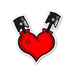 Piston Heartbeat Sticker waterproof vinyl decal for laptop, bike, car & bottle