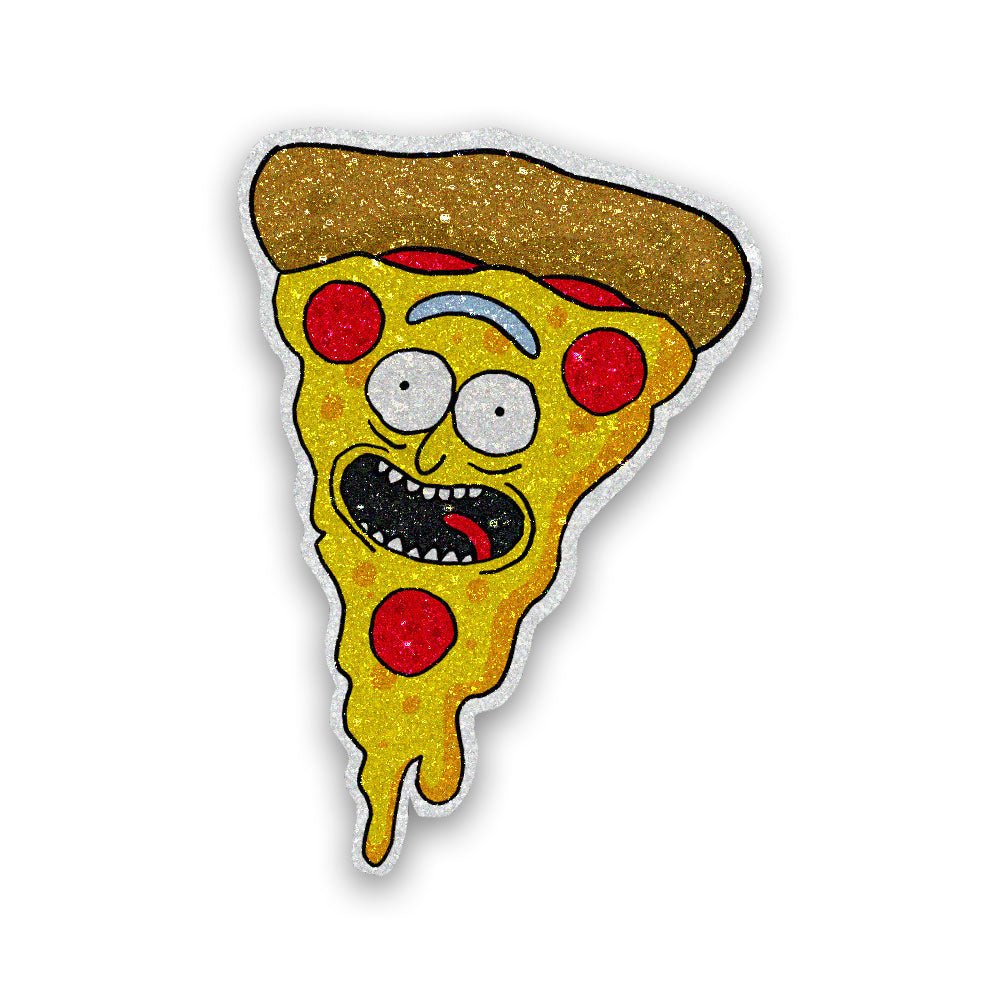 Pizza Rick Glitter Sticker waterproof vinyl decal for laptop, bike, car & bottle