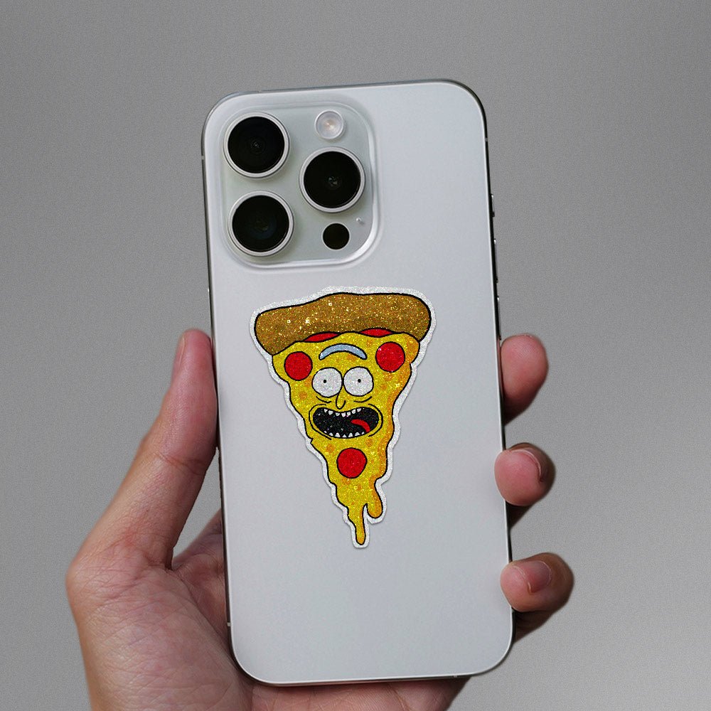 Pizza Rick Glitter Sticker waterproof vinyl decal for laptop, bike, car & bottle