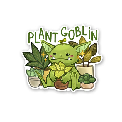 Plant Goblin Sticker waterproof vinyl decal for laptop, bike, car & bottle