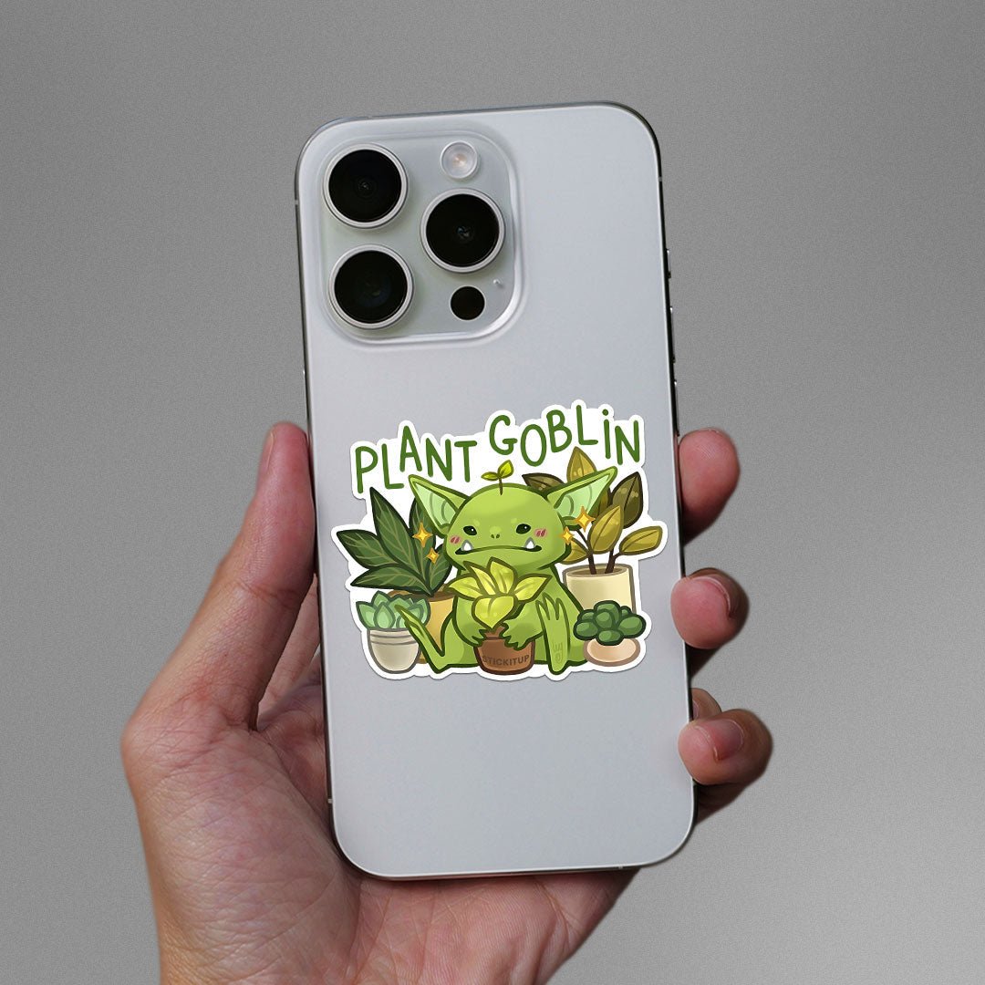 Plant Goblin Sticker waterproof vinyl decal for laptop, bike, car & bottle