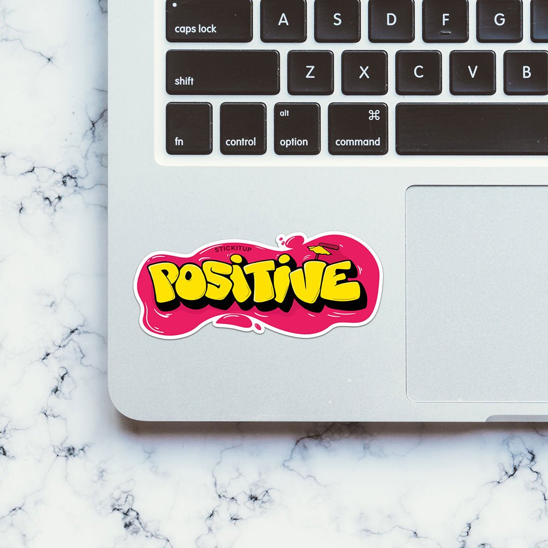Positive Sticker waterproof vinyl decal for laptop, bike, car & bottle