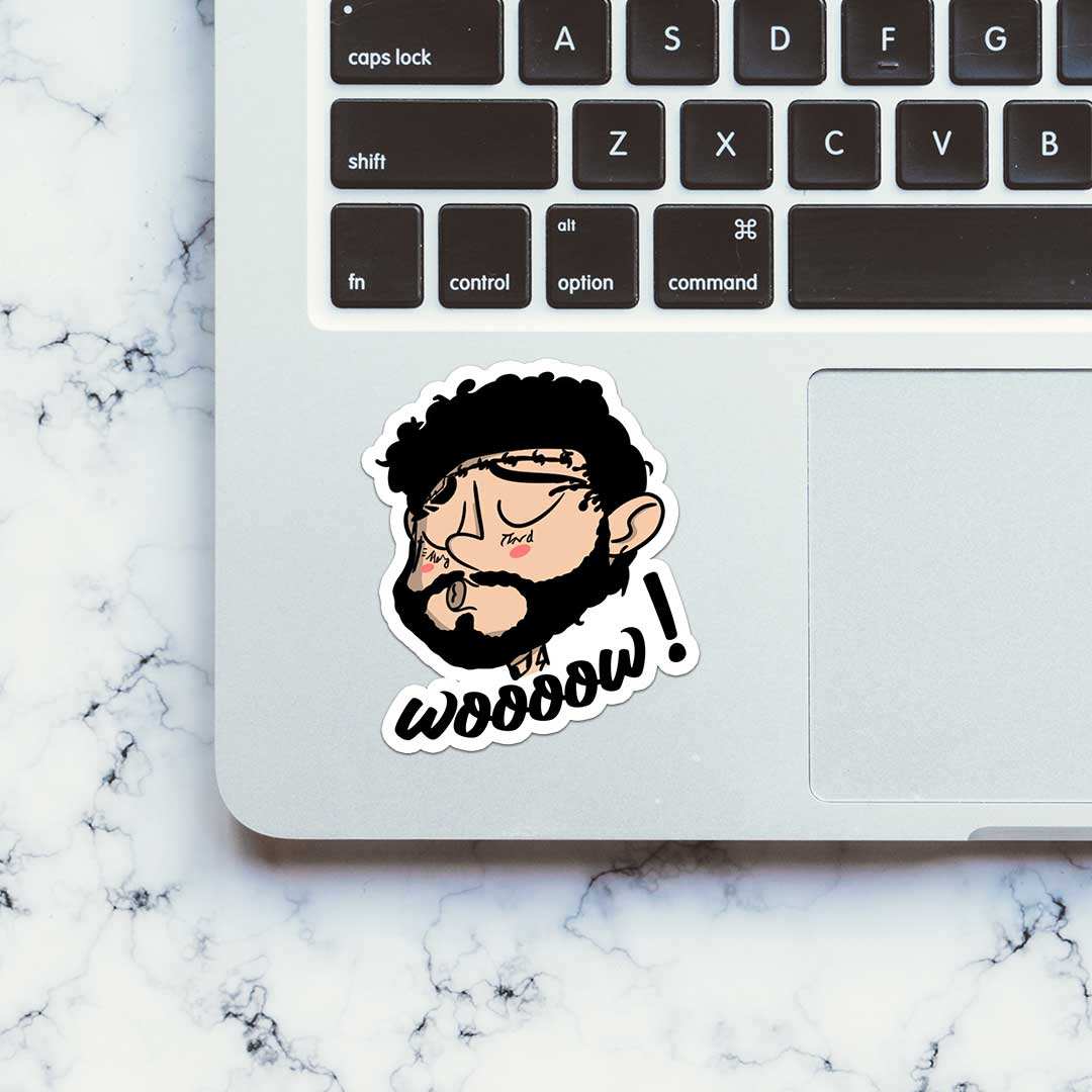 Posty Wow Sticker waterproof vinyl decal for laptop, bike, car & bottle