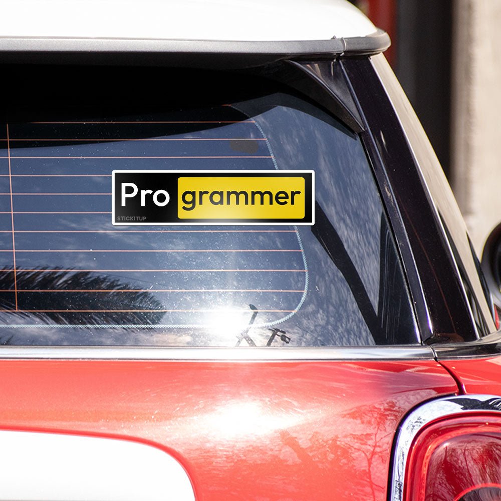 Pro grammer Bumper Sticker waterproof vinyl decal for laptop, bike, car & bottle
