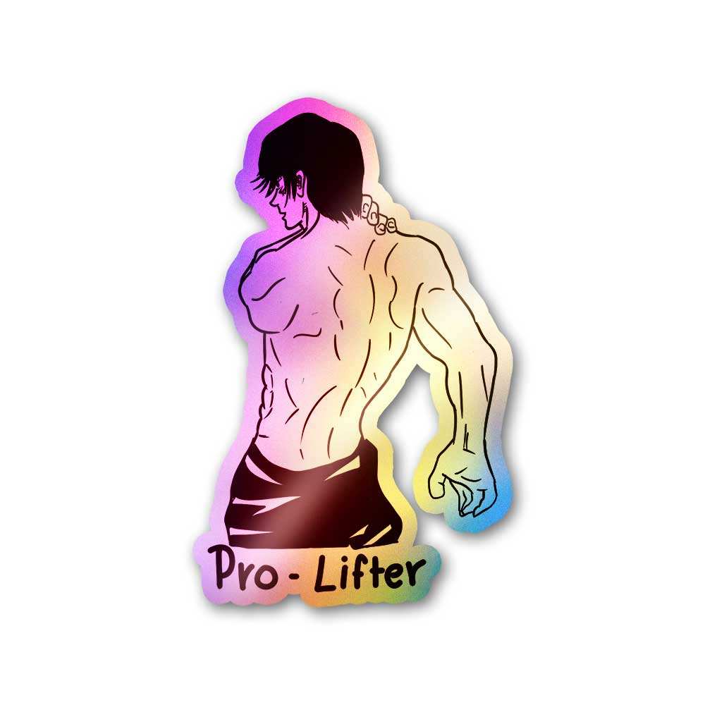 Pro Lifter Holographic Sticker waterproof vinyl decal for laptop, bike, car & bottle