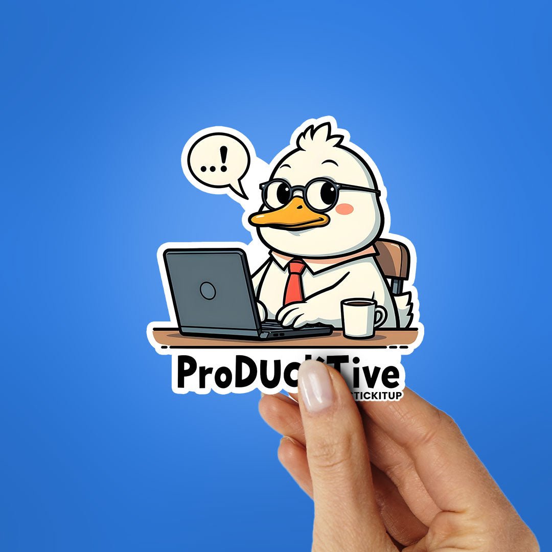 PRODUCKTIVE Sticker waterproof vinyl decal for laptop, bike, car & bottle