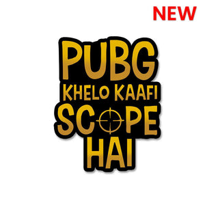 Pubg Khelo Kaafi Scope Hai Sticker waterproof vinyl decal for laptop, bike, car & bottle