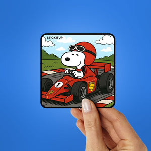 PUP RACER Sticker waterproof vinyl decal for laptop, bike, car & bottle