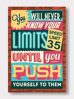 Push Your Self Canvas Art waterproof vinyl decal for laptop, bike, car & bottle