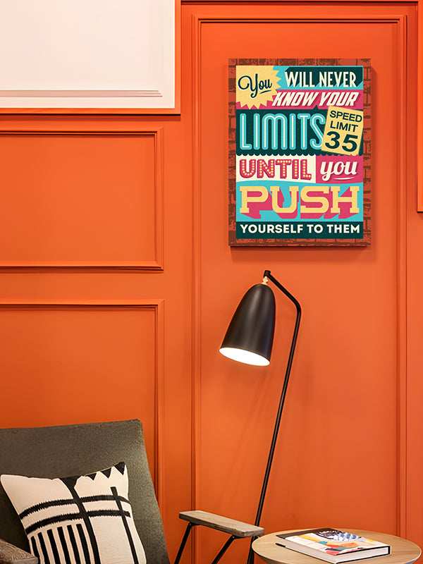 Push Your Self Canvas Art waterproof vinyl decal for laptop, bike, car & bottle