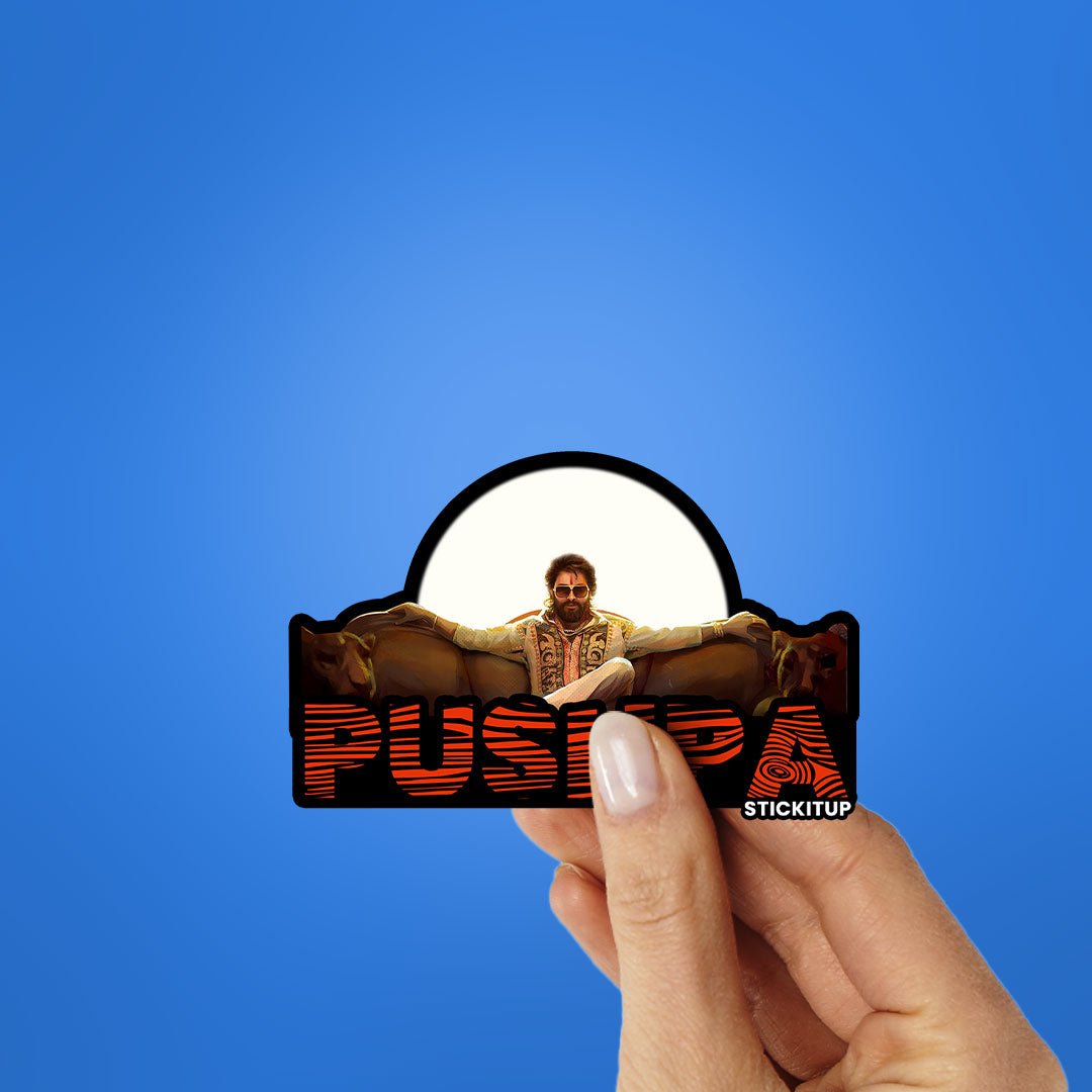 Pushpa 0.1 Sticker waterproof vinyl decal for laptop, bike, car & bottle