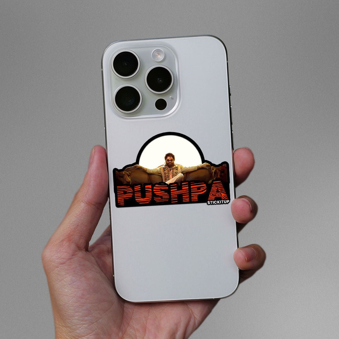 Pushpa 0.1 Sticker waterproof vinyl decal for laptop, bike, car & bottle