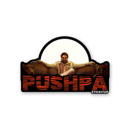 Pushpa 0.1 Sticker waterproof vinyl decal for laptop, bike, car & bottle