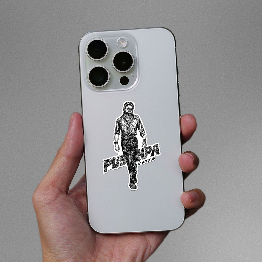 Pushpa Sticker waterproof vinyl decal for laptop, bike, car & bottle