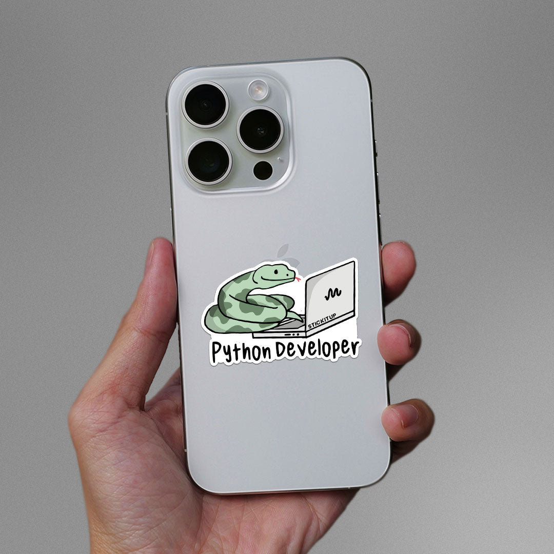 Python Developer Sticker waterproof vinyl decal for laptop, bike, car & bottle