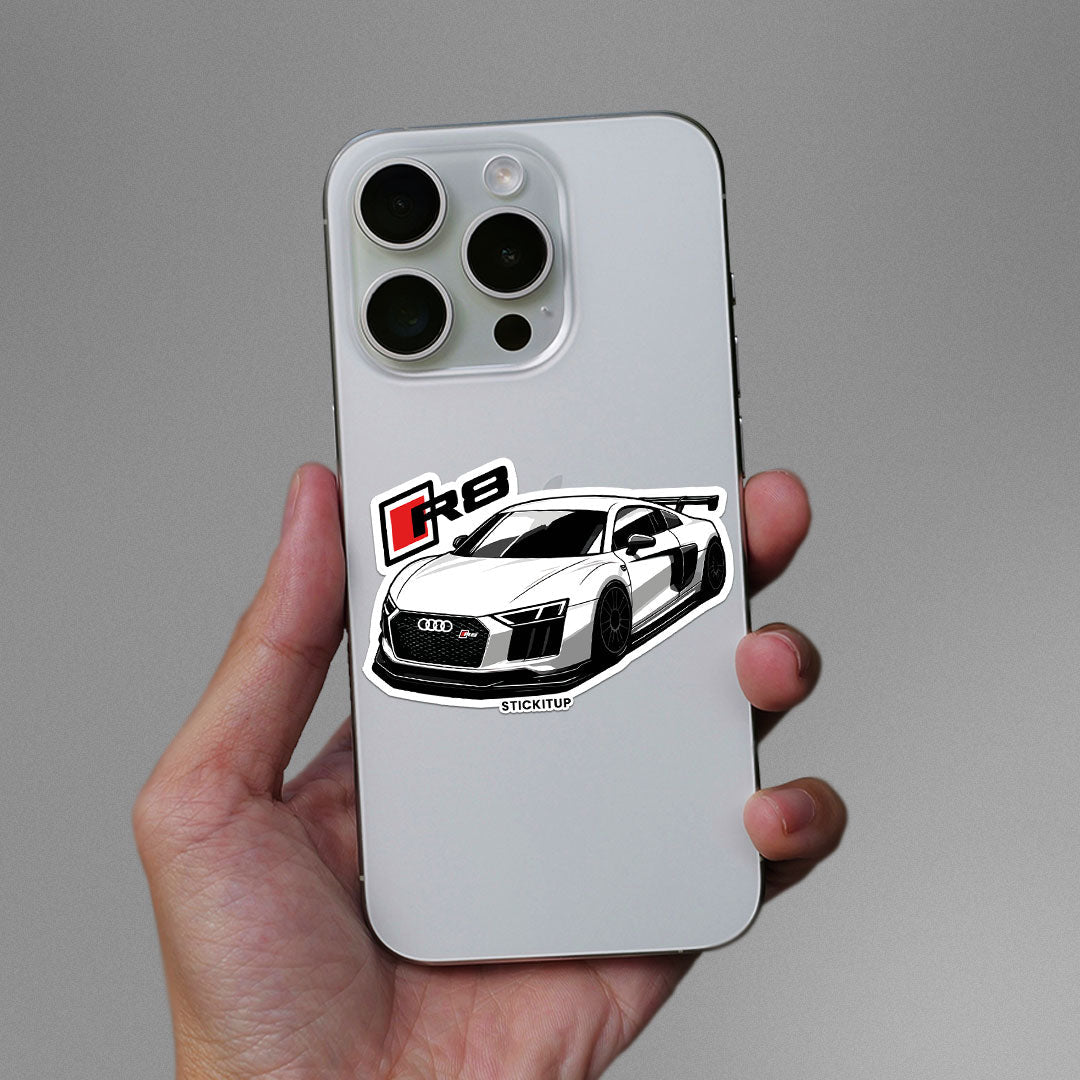 R8 Sticker waterproof vinyl decal for laptop, bike, car & bottle