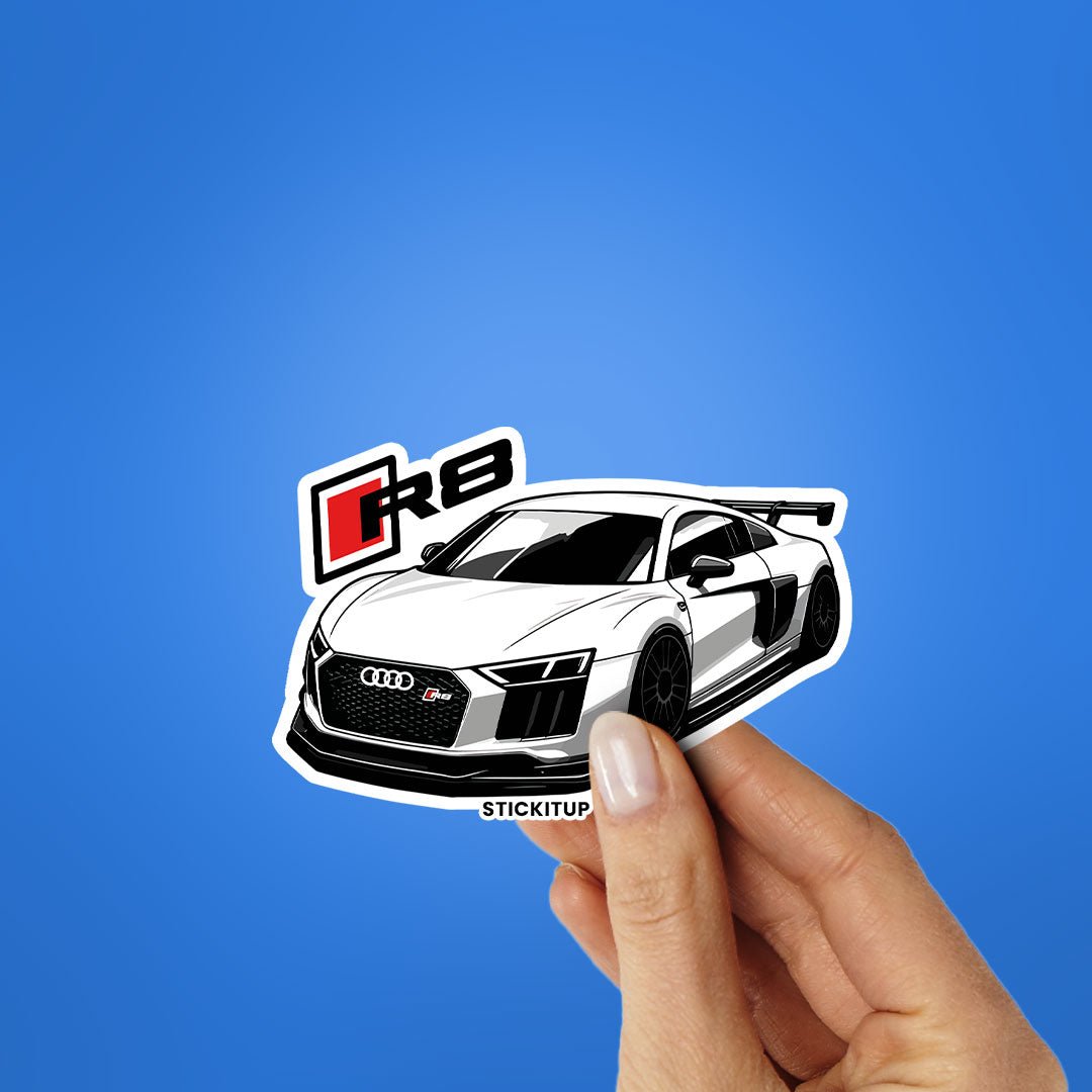 R8 Sticker waterproof vinyl decal for laptop, bike, car & bottle