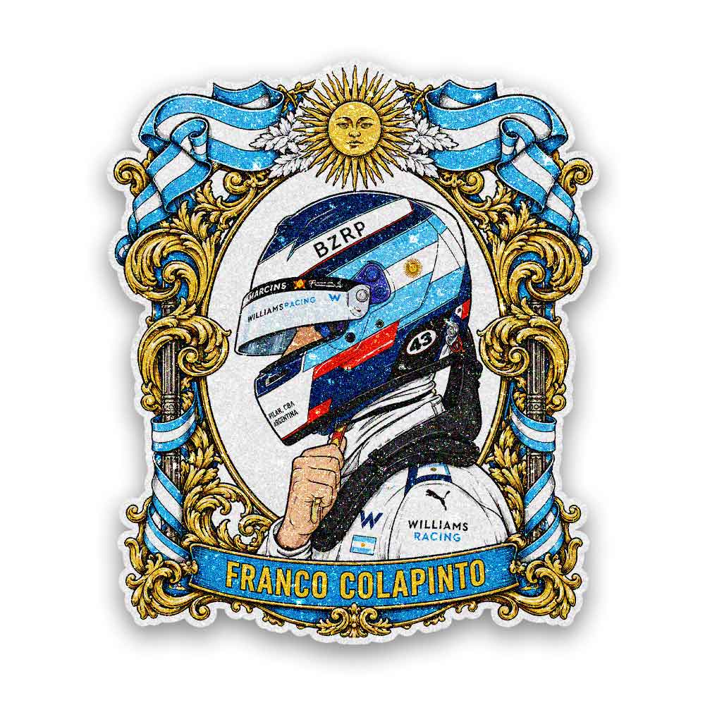 Racer Helmet Crest Glitter Sticker - Glitter Stickers | STICK IT UP